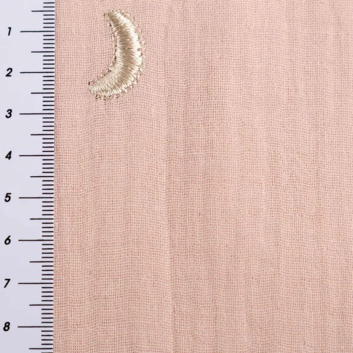 Musselin Stoff Double Gauze STARS Stickerei Sterne Mond rosa 1,35m Breite