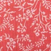 Musselin Stoff Double Gauze Taznak Blumen Ranken hell rot weiß 1,30m Breite