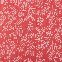 Musselin Stoff Double Gauze Taznak Blumen Ranken hell rot weiß 1,30m Breite
