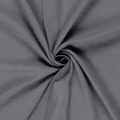 Musselin Stoff Double Gauze uni Grau 1,30m Breite