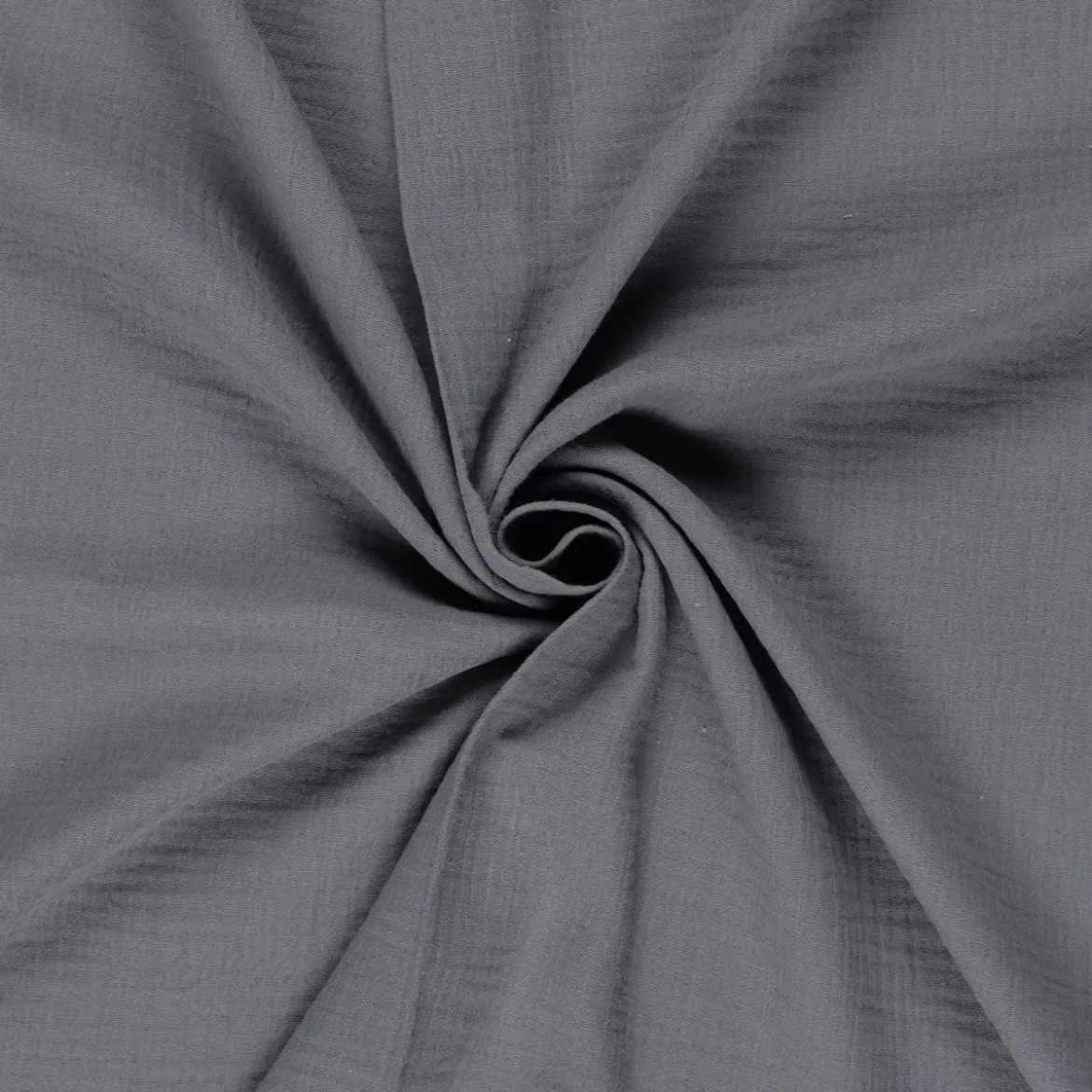 Musselin Stoff Double Gauze uni Grau 1,30m Breite