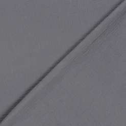Musselin Stoff Double Gauze uni Grau 1,30m Breite