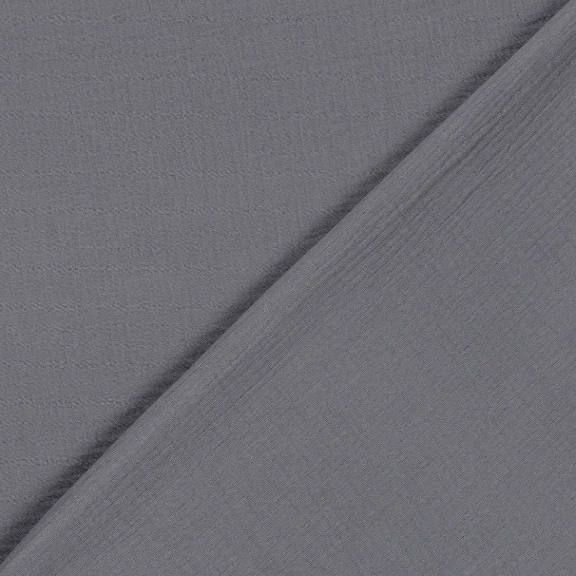 Musselin Stoff Double Gauze uni Grau 1,30m Breite