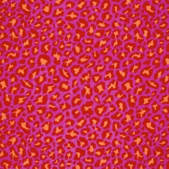 Musselin Stoff Leoparden pink orange 1,50m Breite