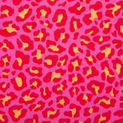 Musselin Stoff Leoparden pink orange 1,50m Breite