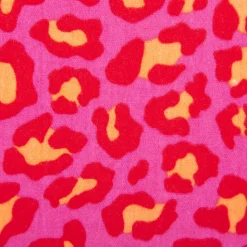 Musselin Stoff Leoparden pink orange 1,50m Breite