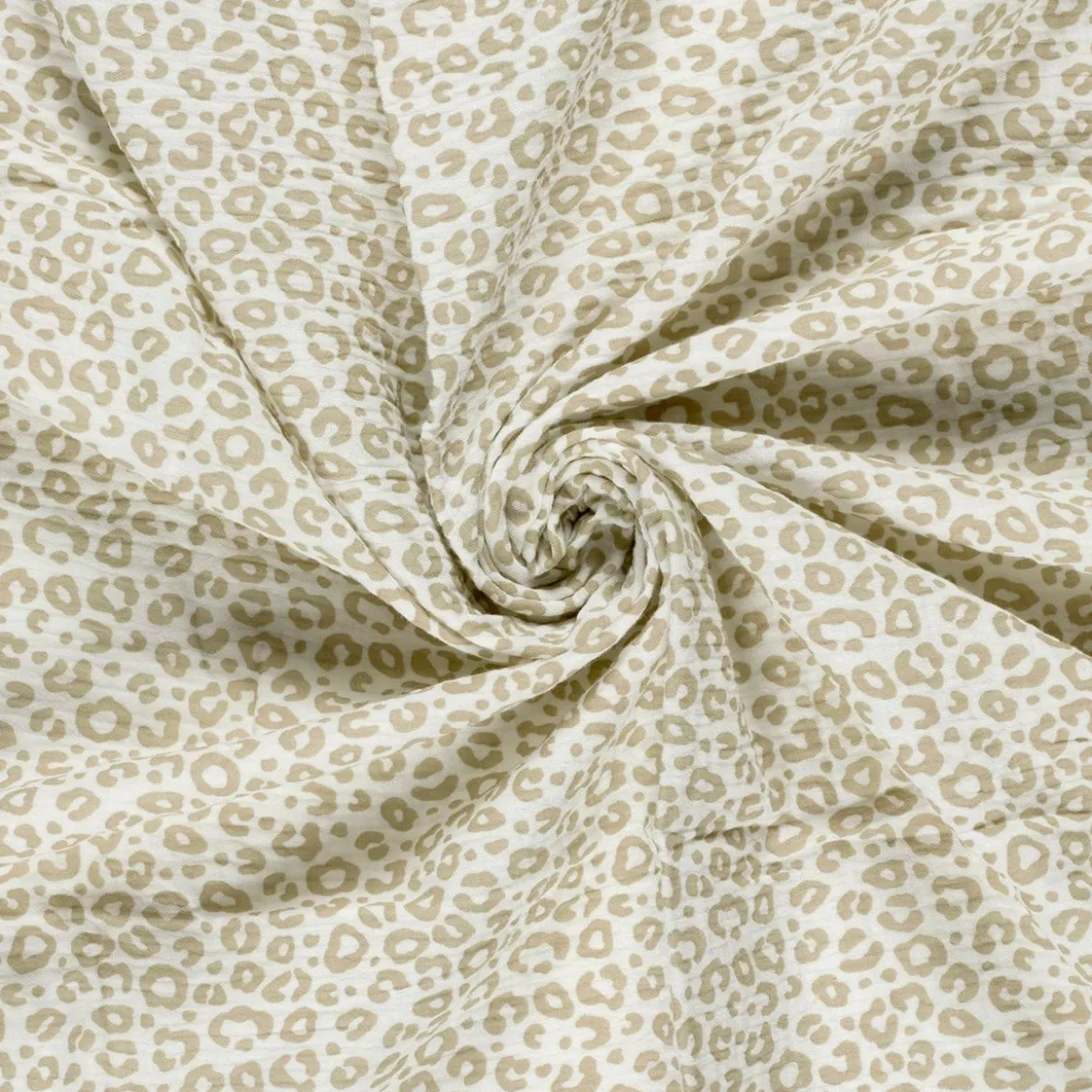Musselin Stoff Panther wollweiß beige 1,50m Breite