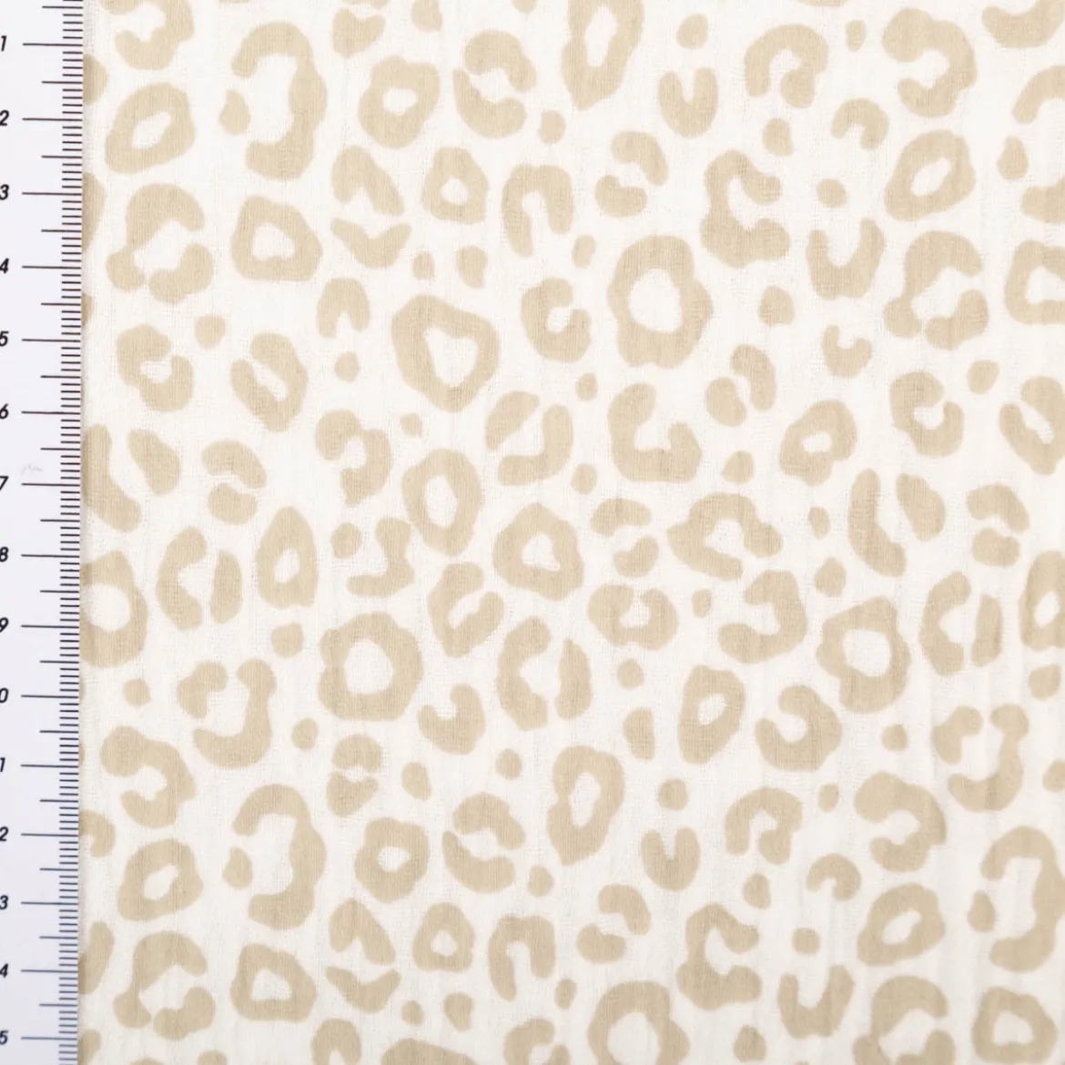 Musselin Stoff Panther wollweiß beige 1,50m Breite