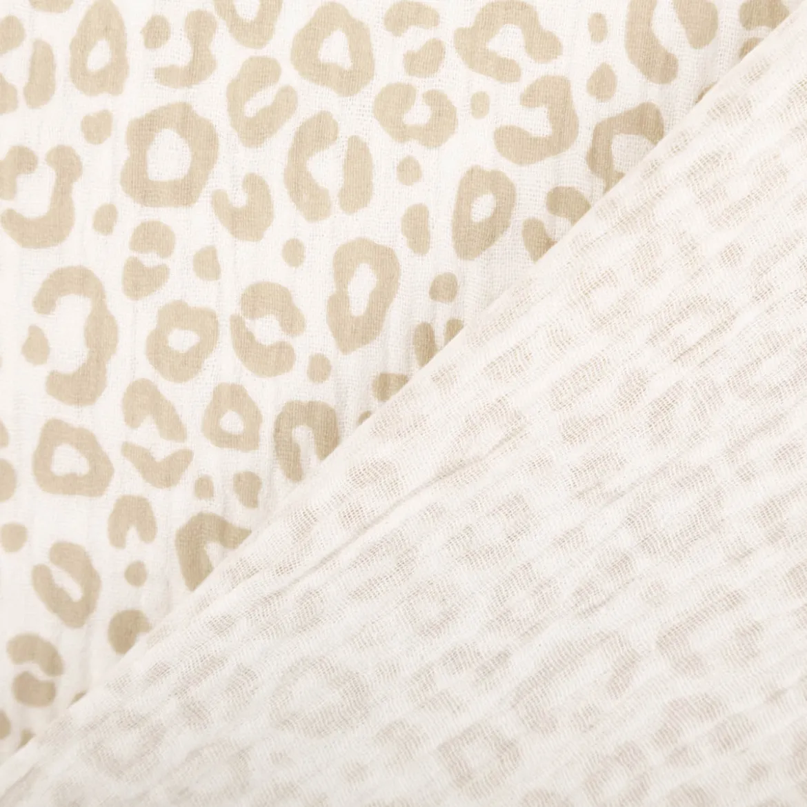 Musselin Stoff Panther wollweiß beige 1,50m Breite