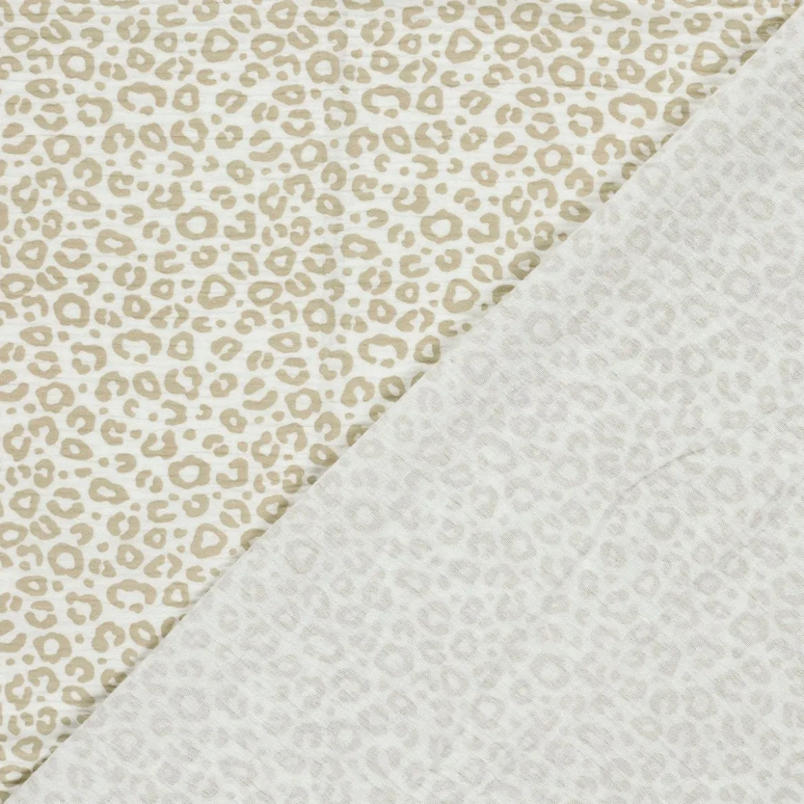 Musselin Stoff Panther wollweiß beige 1,50m Breite