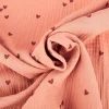 Musselin Stoff SMALL HEARTS Herzchen blush rosa 1,35m Breite