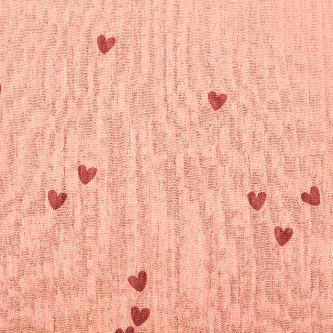 Musselin Stoff SMALL HEARTS Herzchen blush rosa 1,35m Breite