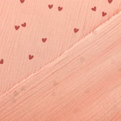 Musselin Stoff SMALL HEARTS Herzchen blush rosa 1,35m Breite