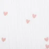 Musselin Stoff SMALL HEARTS Herzchen weiß altrosa 1,35m Breite