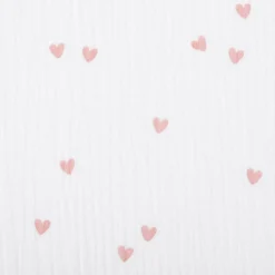Musselin Stoff SMALL HEARTS Herzchen weiß altrosa 1,35m Breite