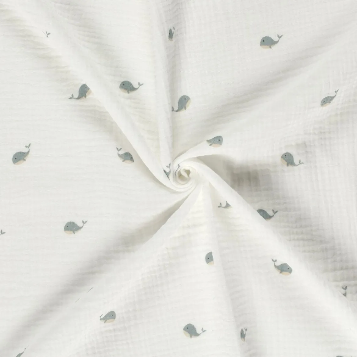 Musselin Stoff Wale wollweiß grau 1,30m Breite