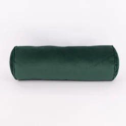 Nackenrolle aus Samt LeVelvet mit Kederumrandung und Reißverschluss smaragdgrün 20x55cm von SCHÖNER LEBEN.