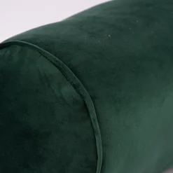 Nackenrolle aus Samt LeVelvet mit Kederumrandung und Reißverschluss smaragdgrün 20x55cm von SCHÖNER LEBEN.