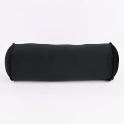 Nackenrolle aus Samt mit Kederumrandung schwarz 20x55cm von SCHÖNER LEBEN.