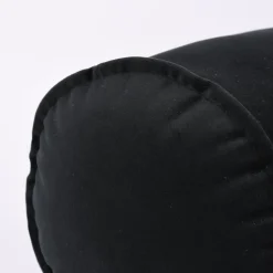 Nackenrolle aus Samt mit Kederumrandung schwarz 20x55cm von SCHÖNER LEBEN.