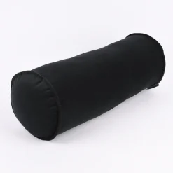 Nackenrolle aus Samt mit Kederumrandung schwarz 20x55cm von SCHÖNER LEBEN.