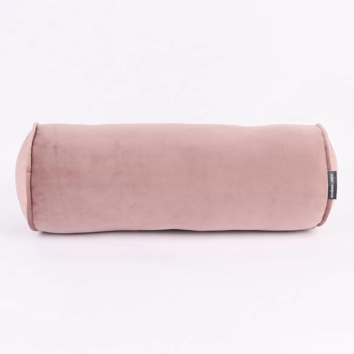 Nackenrolle aus Samt mit Kederumrandung altrosa 20x55cm von SCHÖNER LEBEN.