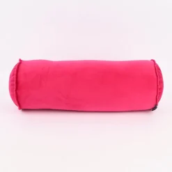 Nackenrolle aus Samt mit Kederumrandung pink 20x55cm von SCHÖNER LEBEN.