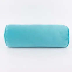 Nackenrolle aus Samt mit Kederumrandung und Reißverschluss türkis 20x55cm von SCHÖNER LEBEN.