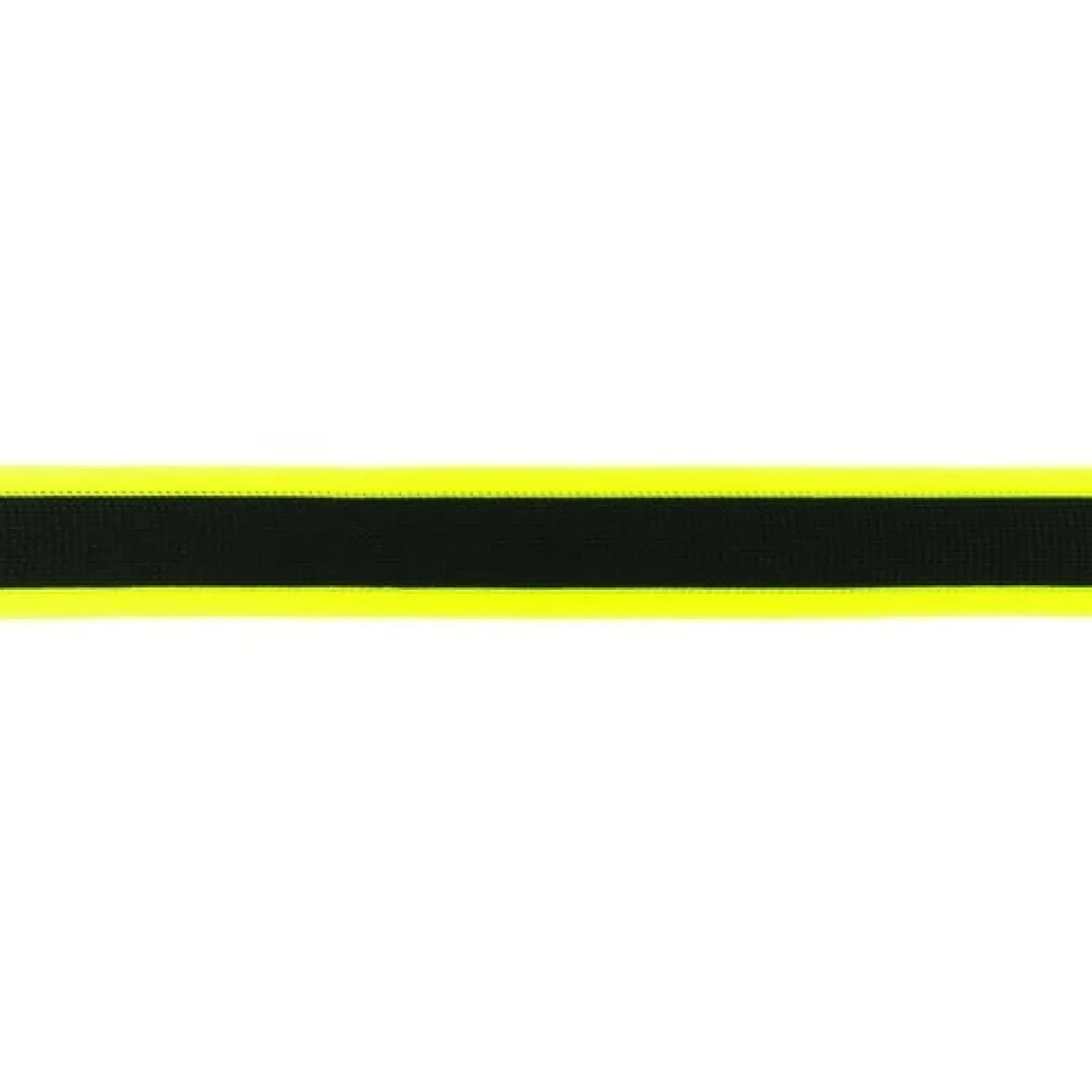 Neon-Borte Band gestreift neongelb schwarz Meterware Breite: 25mm