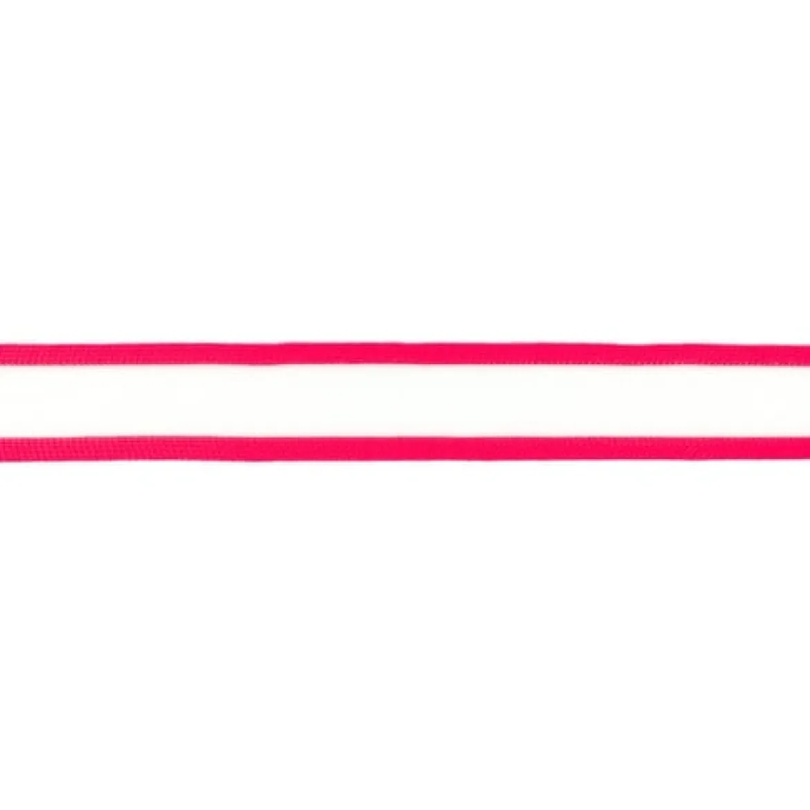 Neon-Borte Band gestreift neonpink weiß Meterware Breite: 25mm