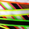 Neon-Borte Band gestreift pink schwarz Meterware Breite: 25mm