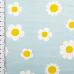 Nicki Stoff Blumen hellblau weiß 1,45m Breite