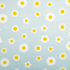 Nicki Stoff Blumen hellblau weiß 1,45m Breite