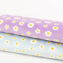 Nicki Stoff Blumen hellblau weiß 1,45m Breite
