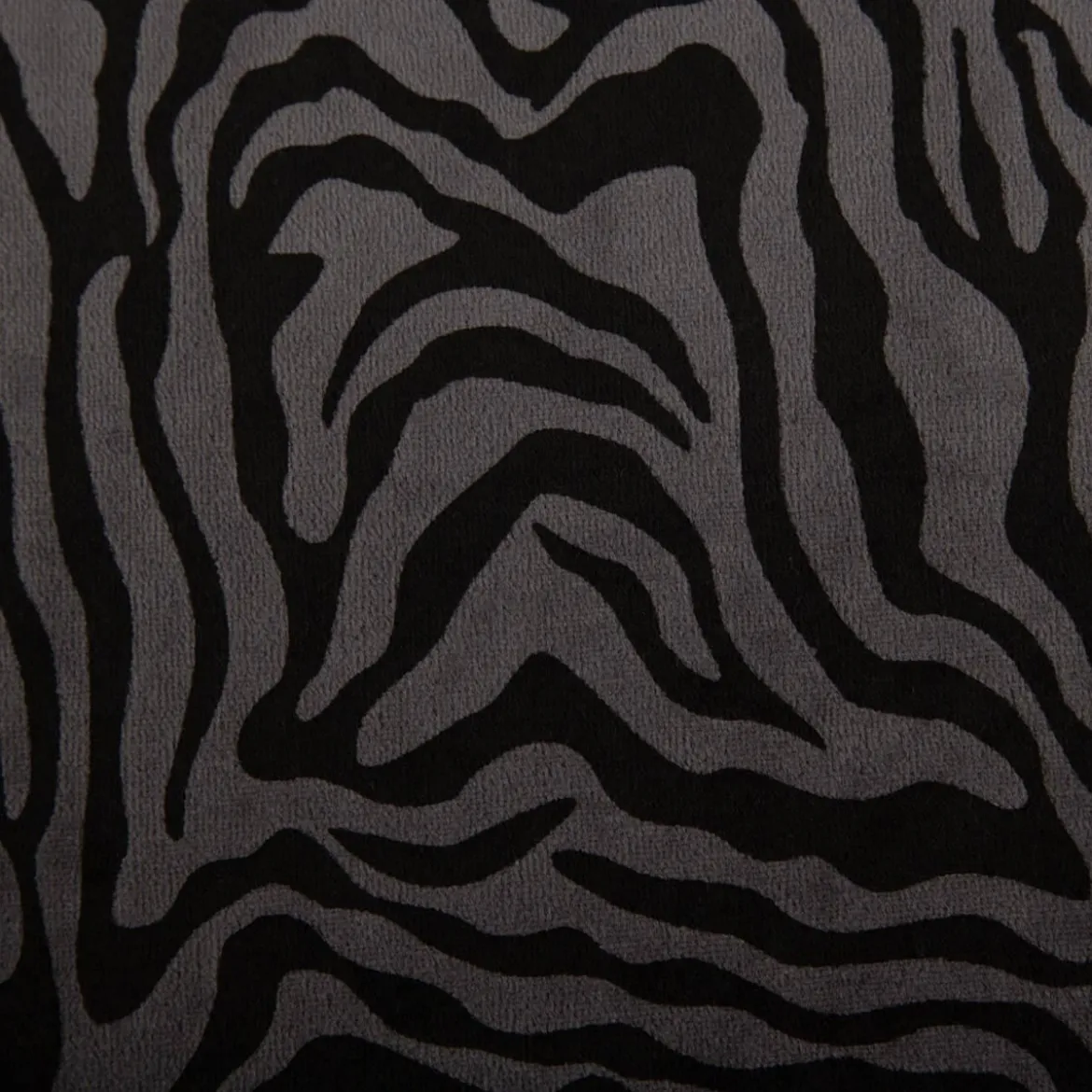 Nicki Stoff Velours Baumwolle Zebra grau schwarz 1,50 m Breite