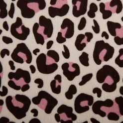 Nicki Stoff Velours Baumwolle Leo beige braun rosa 1,50 m Breite