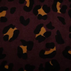 Nicki Stoff Velours Baumwolle Leo aubergine schwarz braun 1,50 m Breite