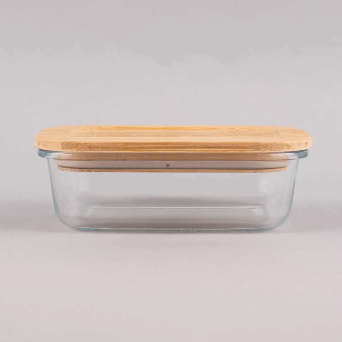 Ofenschale Aufbewahrungsbox aus Glas mit Bambus Deckel 680ml