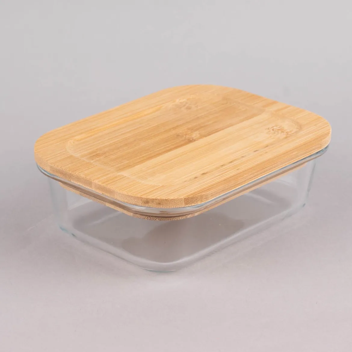 Ofenschale Aufbewahrungsbox aus Glas mit Bambus Deckel 680ml