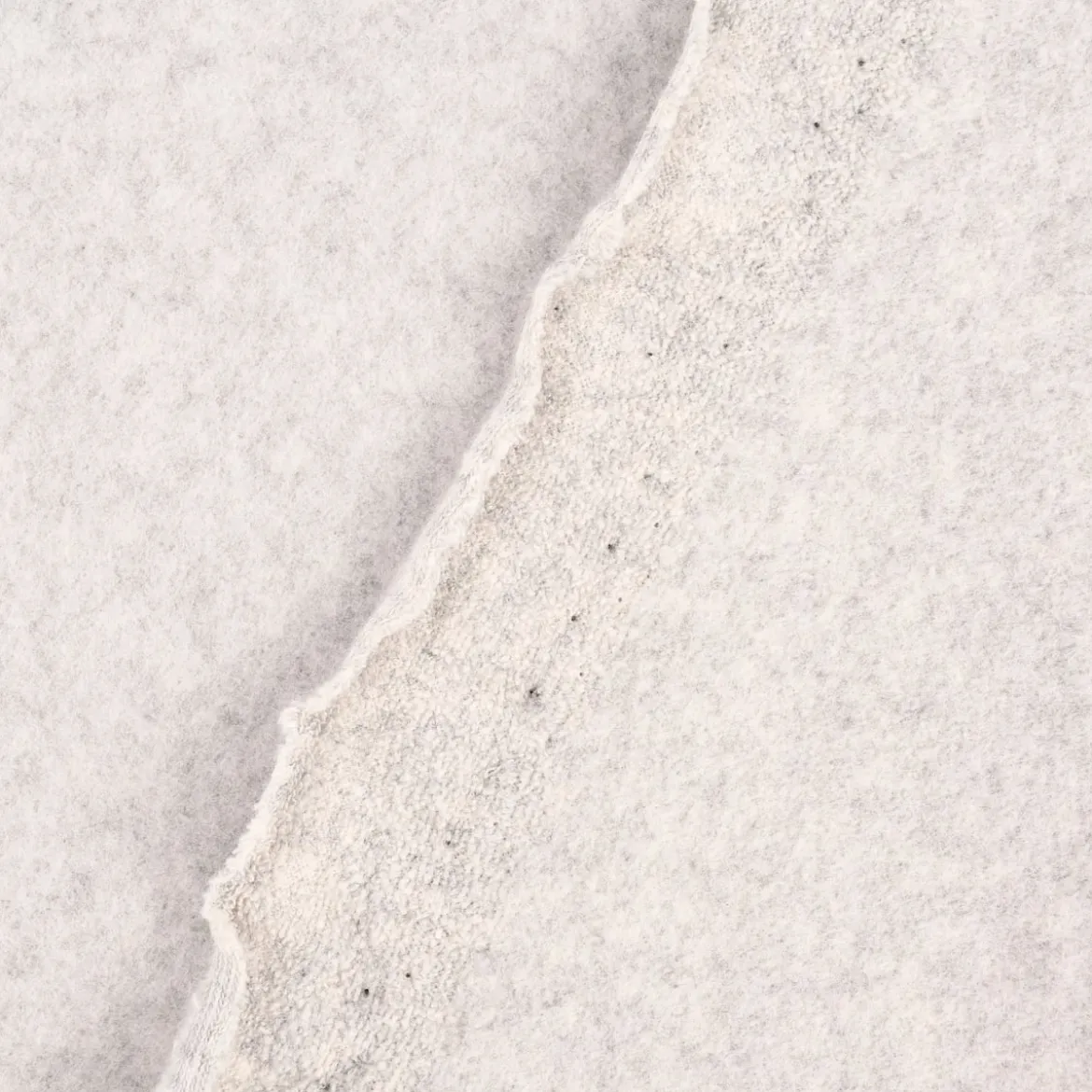 Organic Baumwoll-Fleece Bio-Fleece einfarbig hellgrau meliert