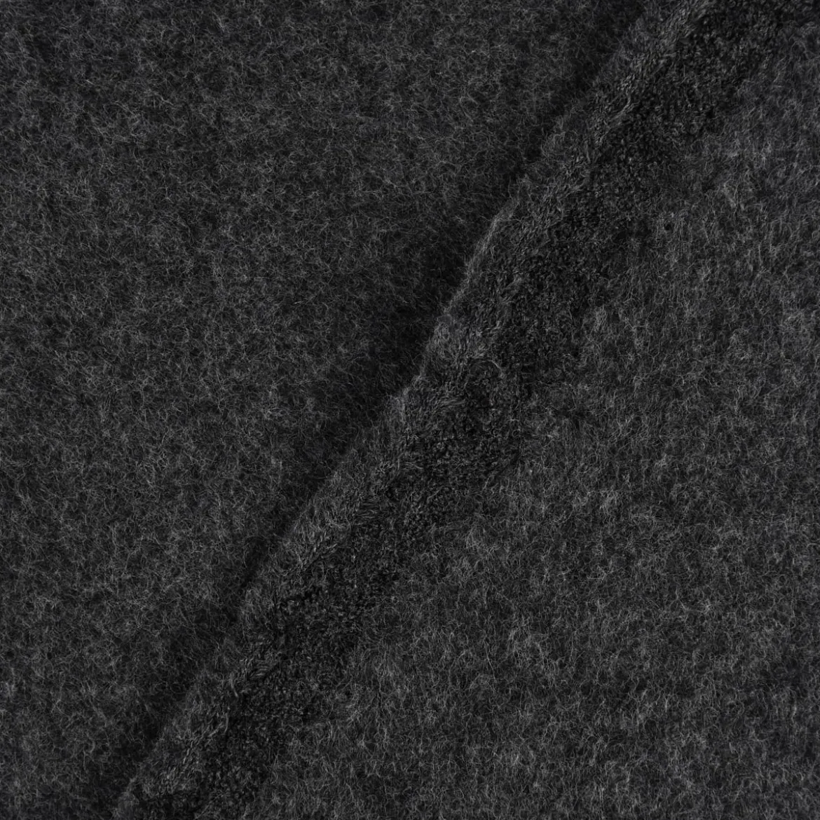 Organic Baumwoll-Fleece Bio-Fleece einfarbig dunkelgrau meliert
