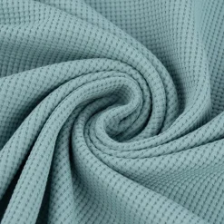 Organic Bio Waffeljerseystoff Waffelstrick Baumwolle einfarbig aqua 1,45m Breite