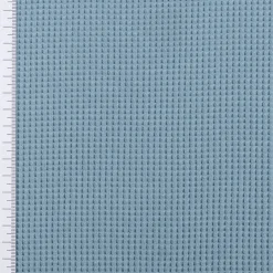 Organic Bio Waffeljerseystoff Waffelstrick Baumwolle einfarbig rauch blau 1,45m Breite
