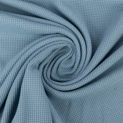 Organic Bio Waffeljerseystoff Waffelstrick Baumwolle einfarbig rauch blau 1,45m Breite