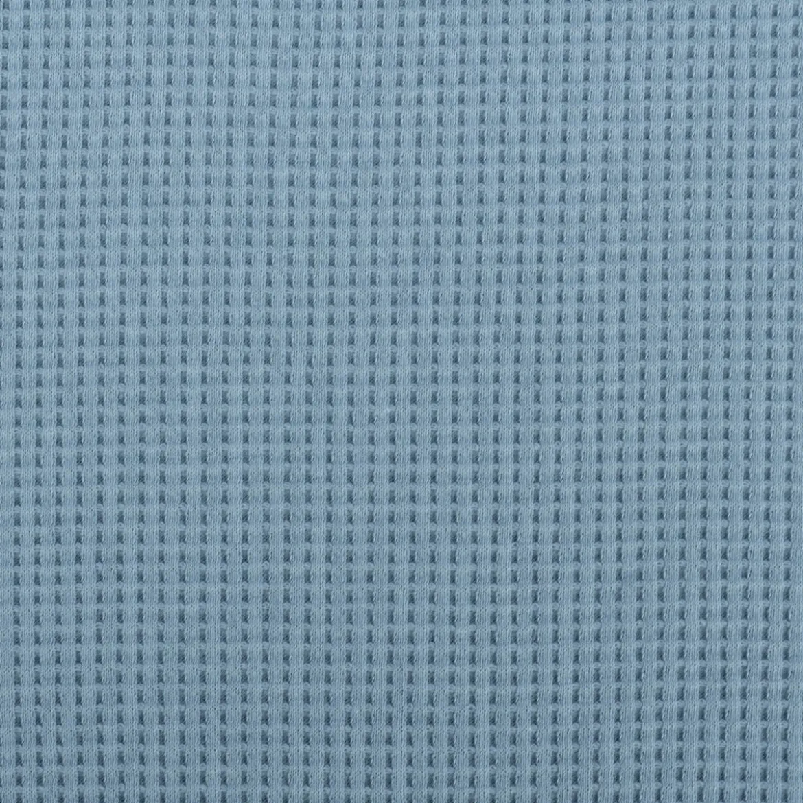 Organic Bio Waffeljerseystoff Waffelstrick Baumwolle einfarbig rauch blau 1,45m Breite