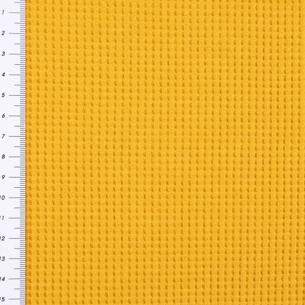 Organic Bio Waffeljersey Waffelstrick einfarbig senfgelb 1,45m Breite