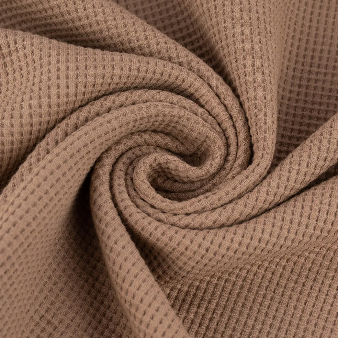 Organic Bio Waffeljersey Waffelstrick einfarbig taupe 1,45m Breite