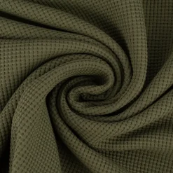 Organic Bio Waffeljersey Waffelstrick einfarbig army grün 1,45m Breite