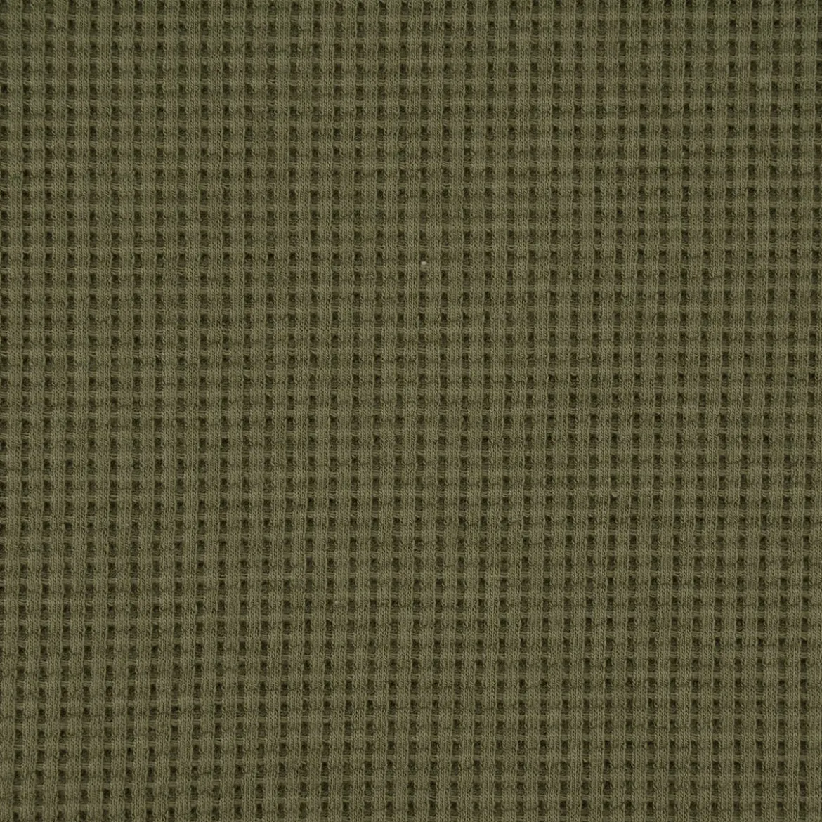 Organic Bio Waffeljersey Waffelstrick einfarbig army grün 1,45m Breite