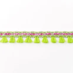 Orientalisches Band Glitzer mit Fransen Meterware lime Breite:2cm